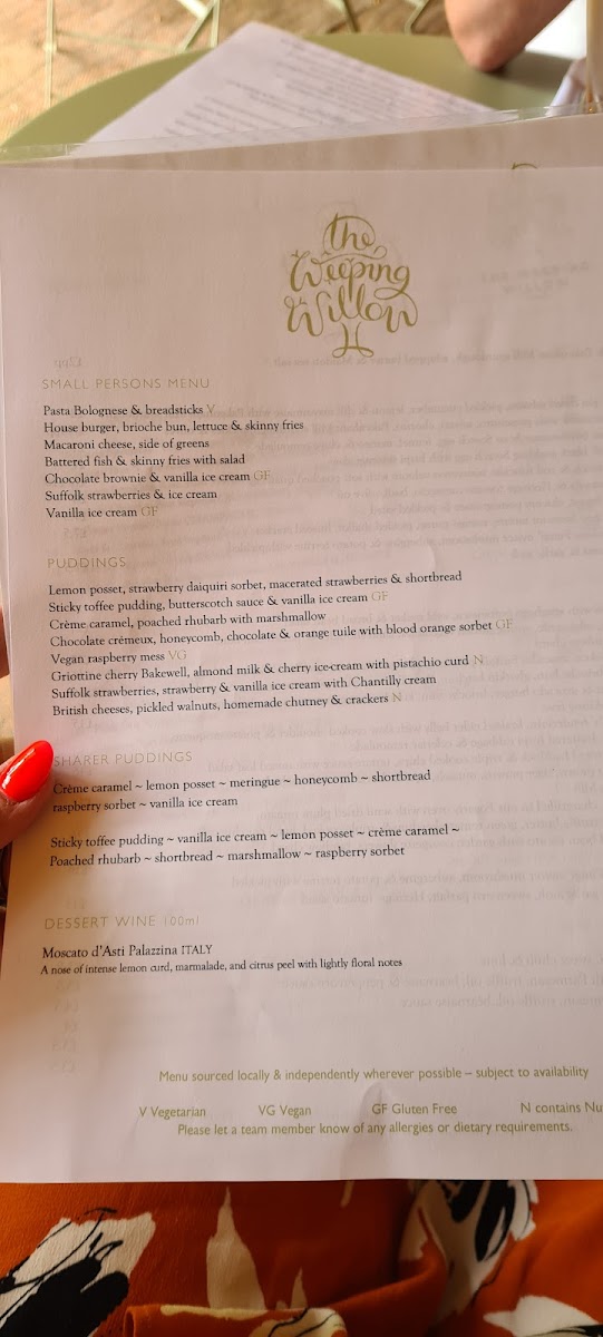 Menu The Weeping Willow-9