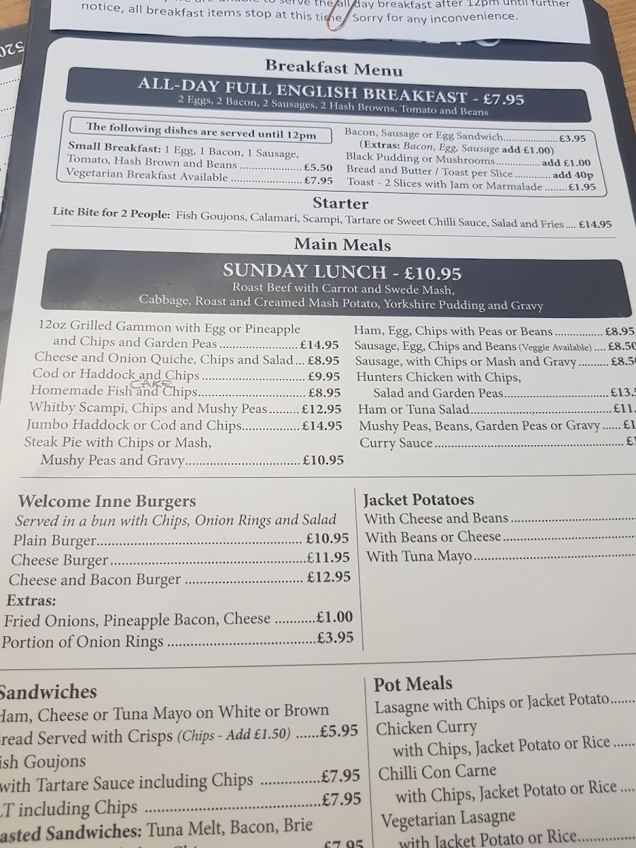 Menu The Welcome Inne-3