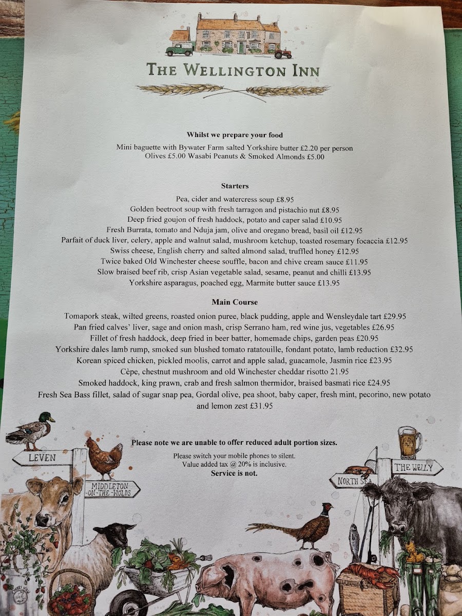 Menu The Wellington Inn-1