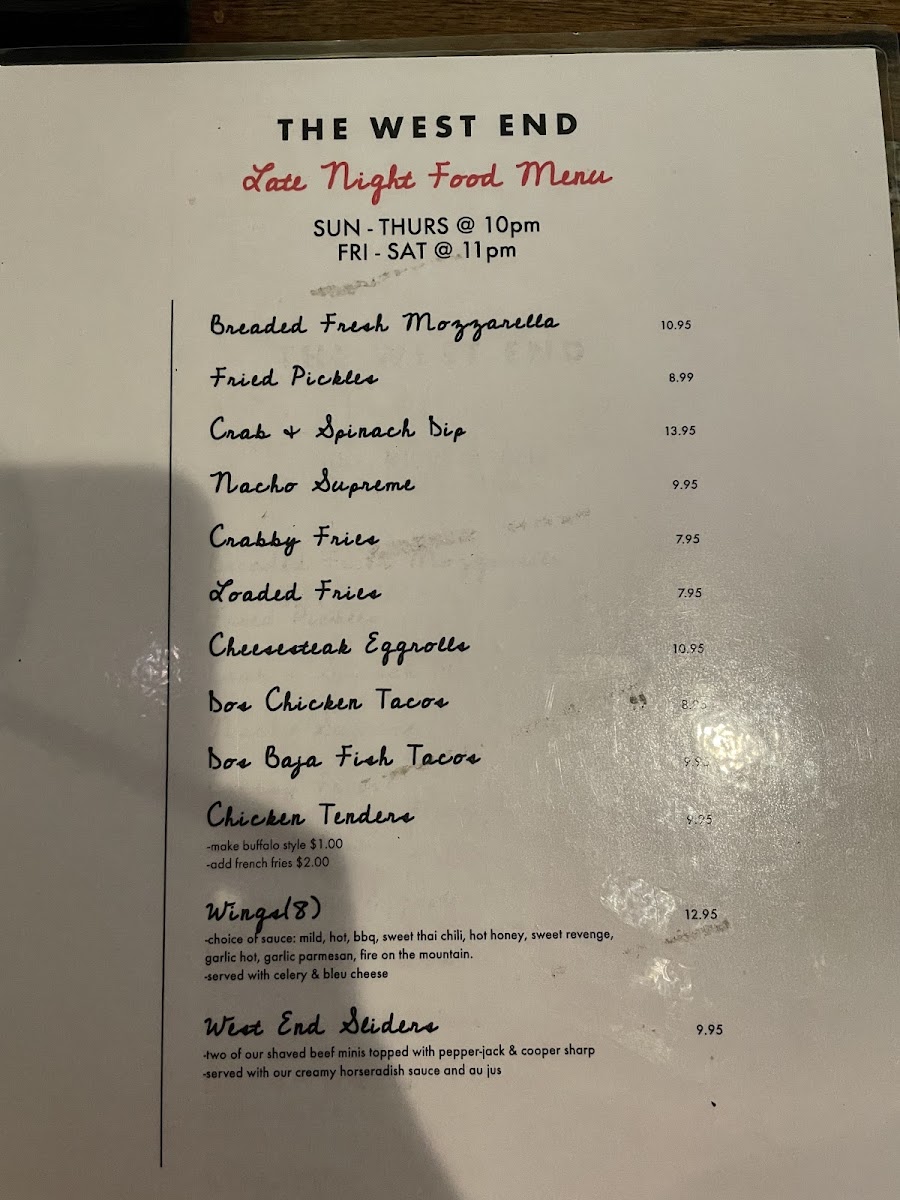 Menu The West End-4