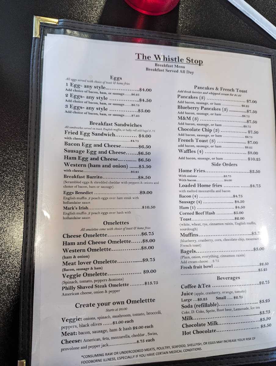 Menu The Whistle Stop Restaurant-1