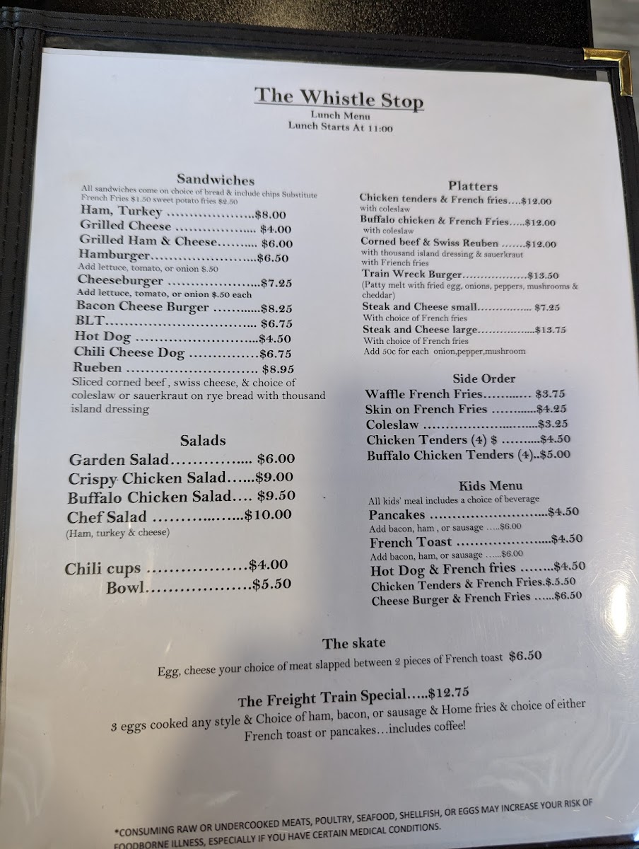 Menu The Whistle Stop Restaurant-2