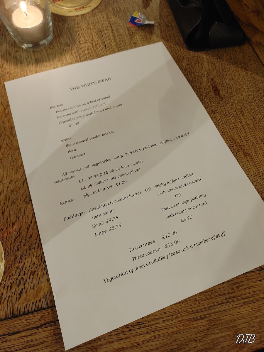 Menu The White Swan Ockbrook-6