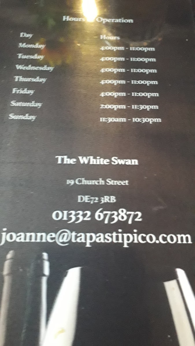Menu The White Swan Ockbrook-9