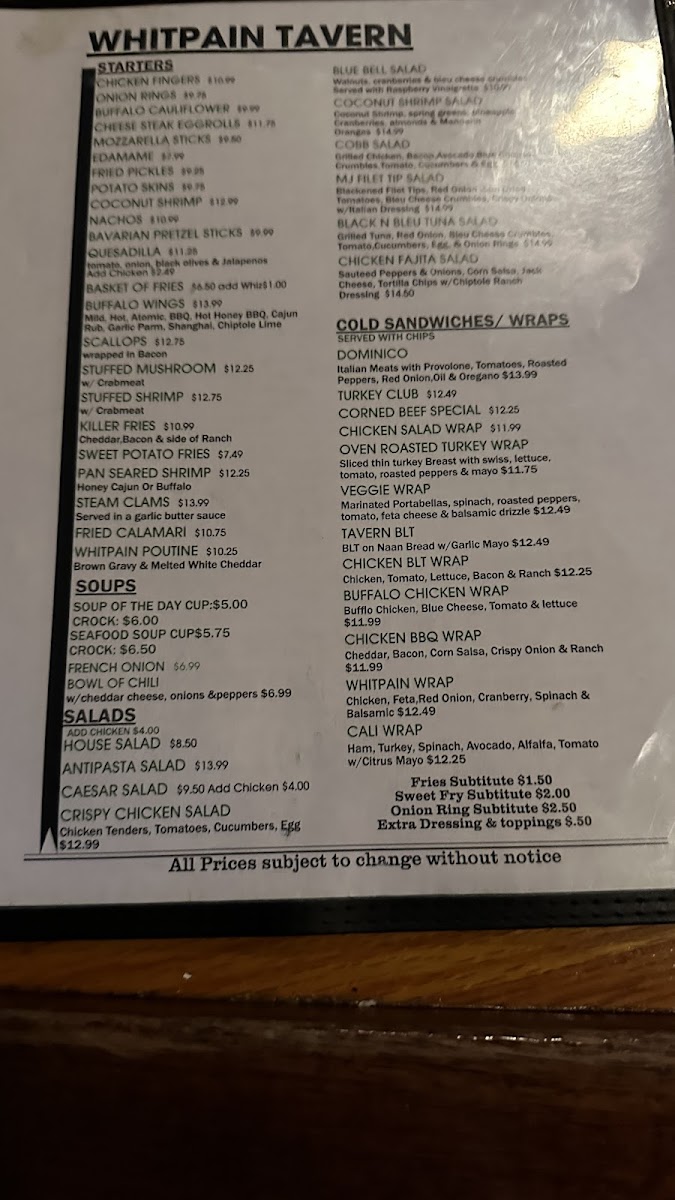 Menu The Whitpain Tavern-2