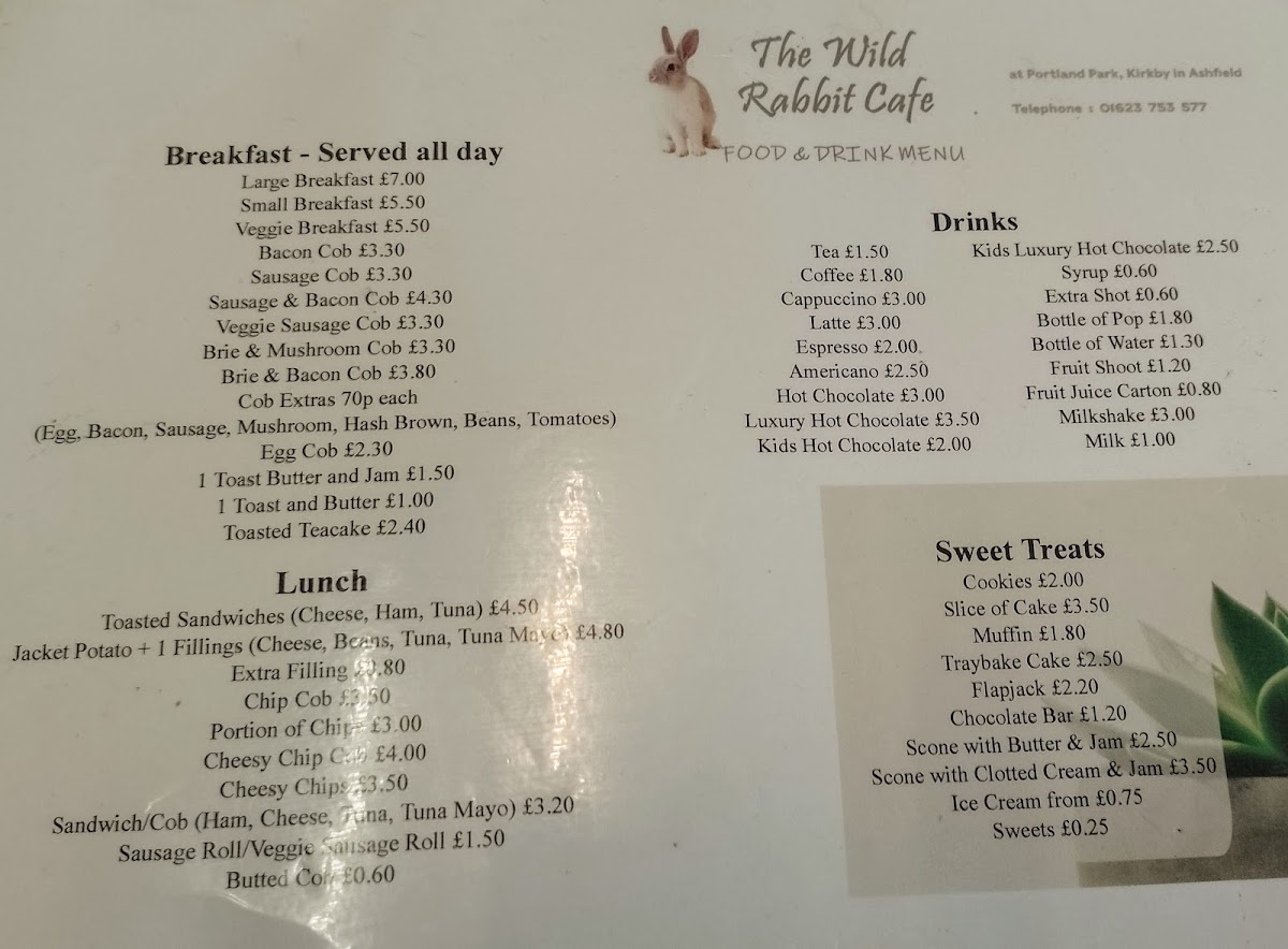 Menu The Wild Rabbit Cafe-1