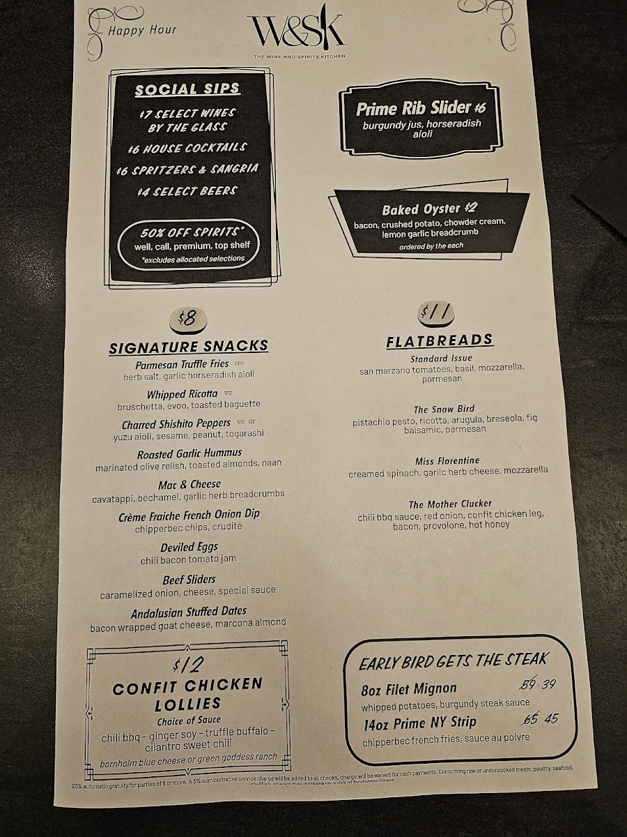 Menu The Wine And Spirits Kitchen-1