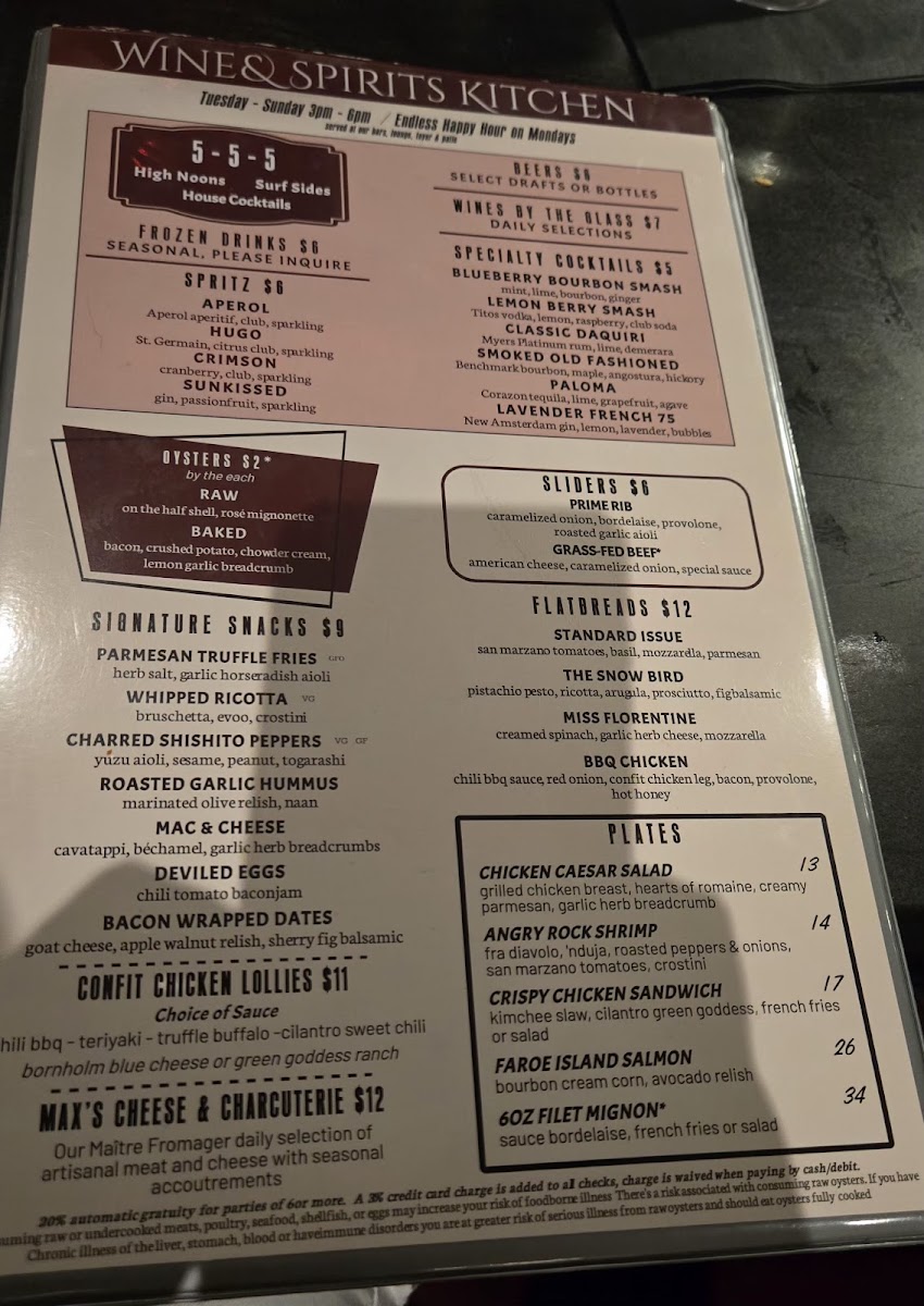 Menu The Wine And Spirits Kitchen-4