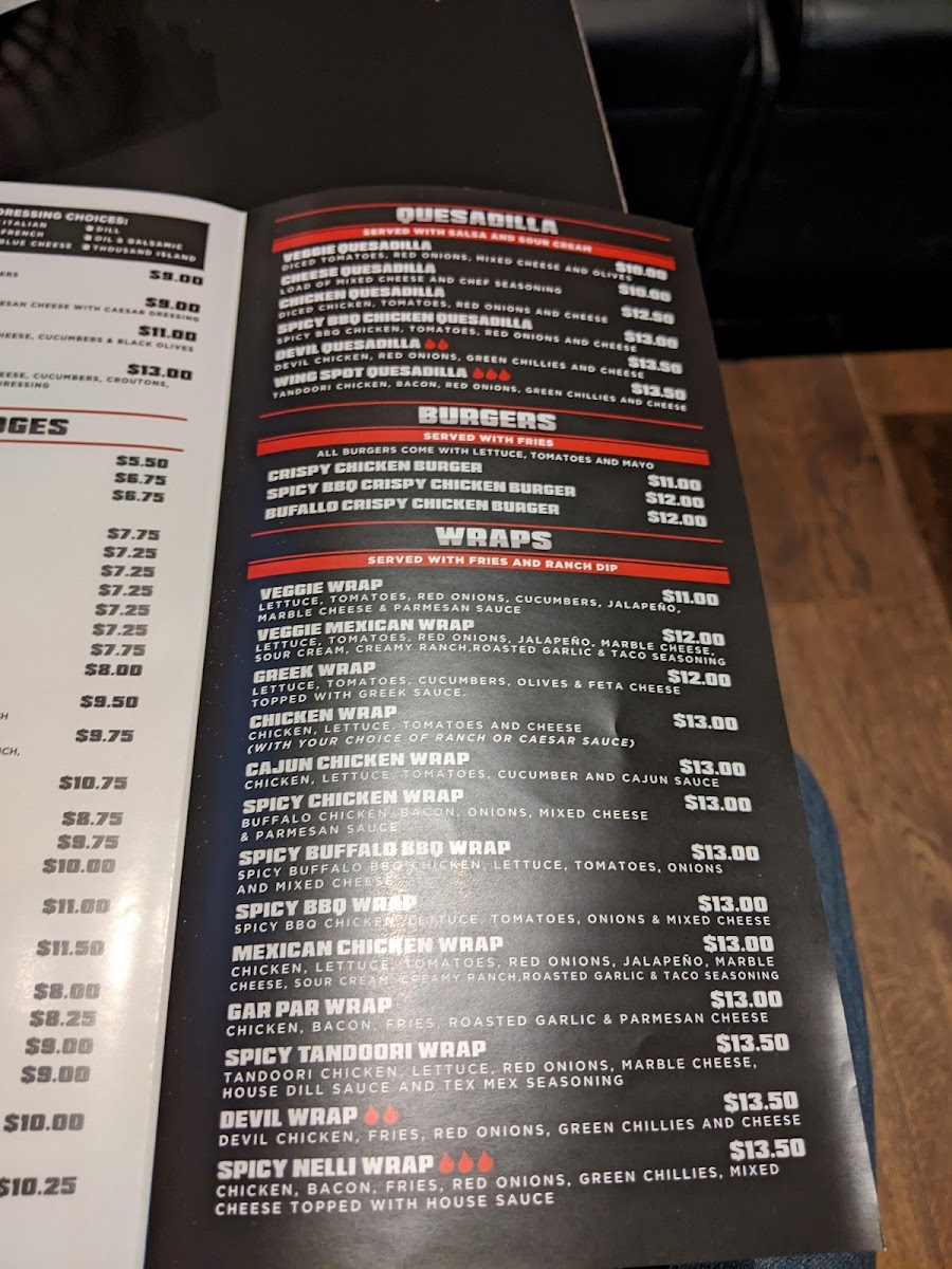 Menu The Wing Spot - Guelph-7
