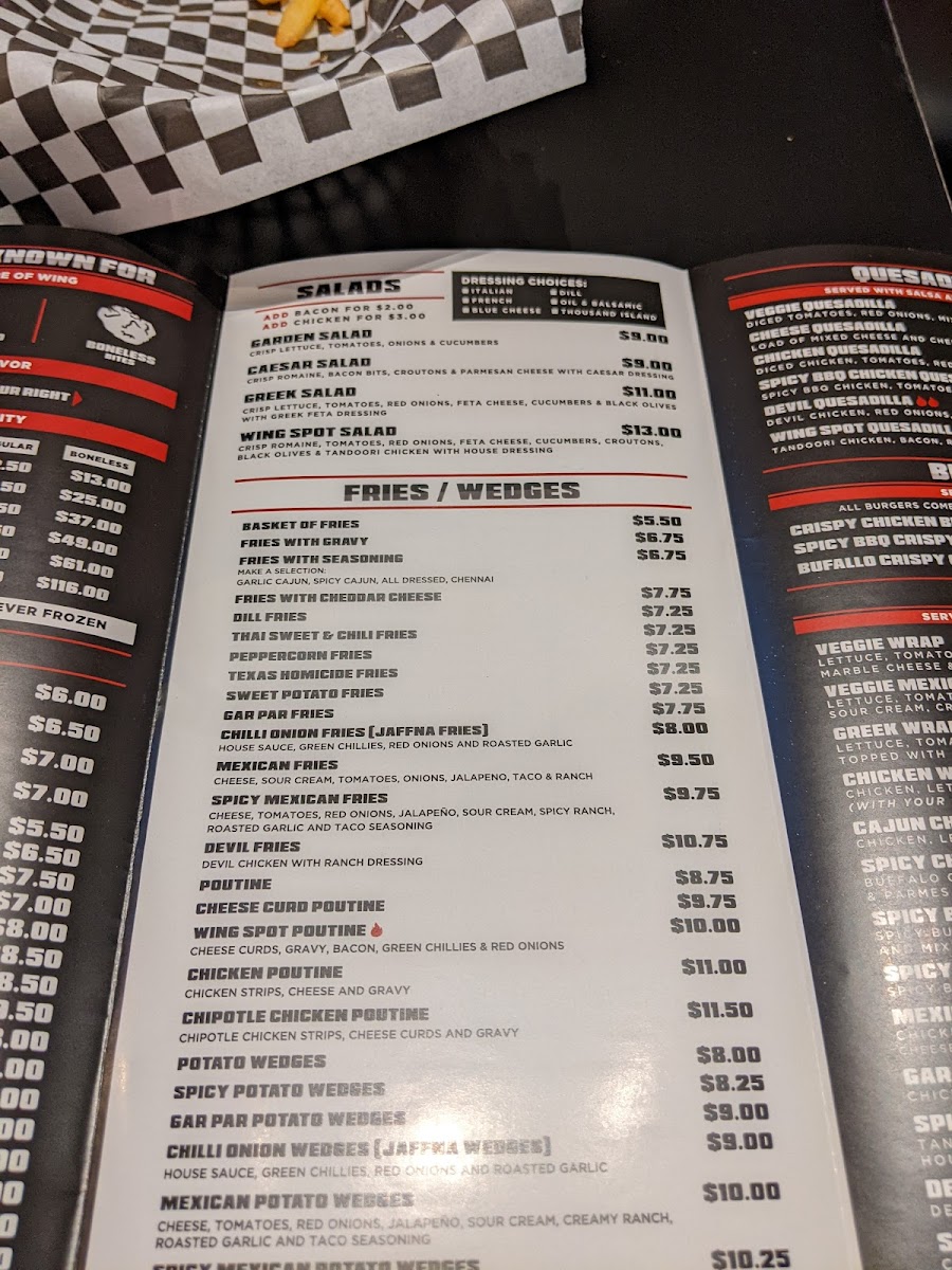 Menu The Wing Spot - Guelph-9