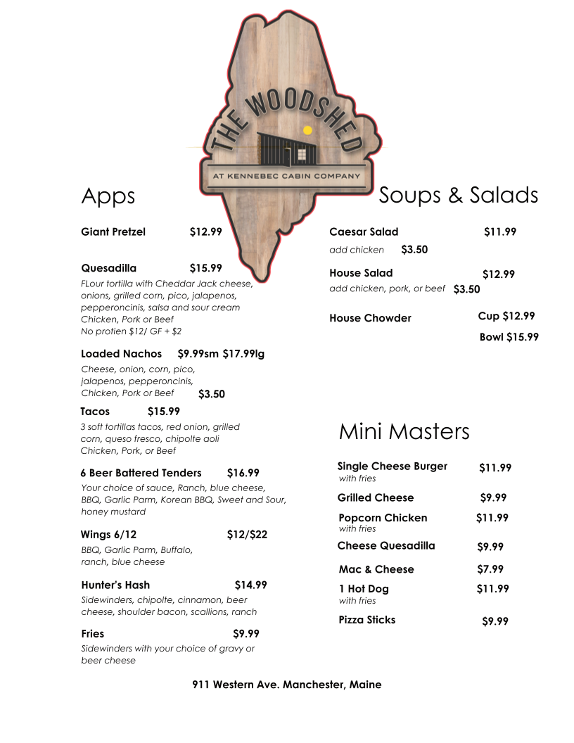 Menu The Woodshed-1