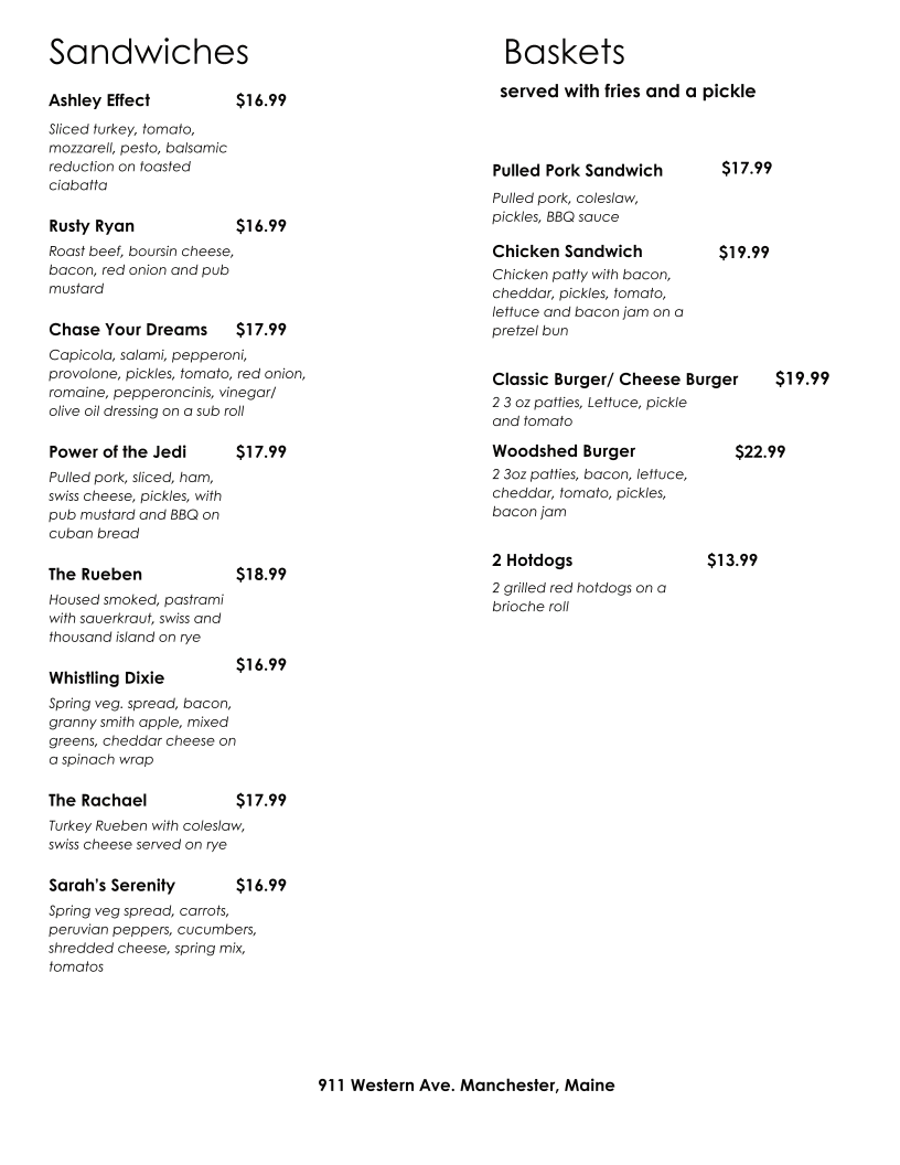 Menu The Woodshed-2