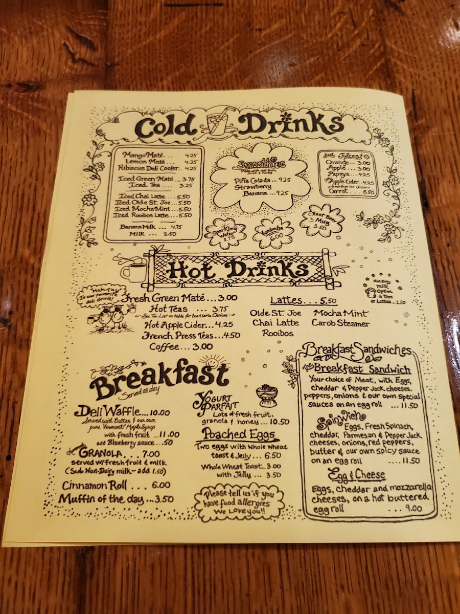 Menu The Yellow Deli-1