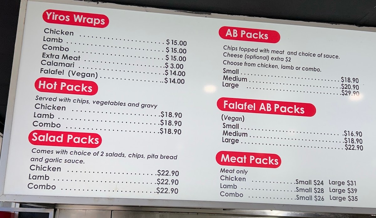 Menu The Yiros King-1