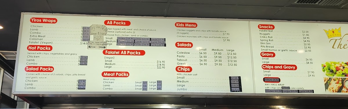 Menu The Yiros King-3