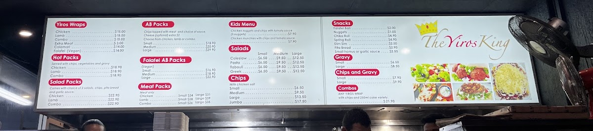 Menu The Yiros King-5