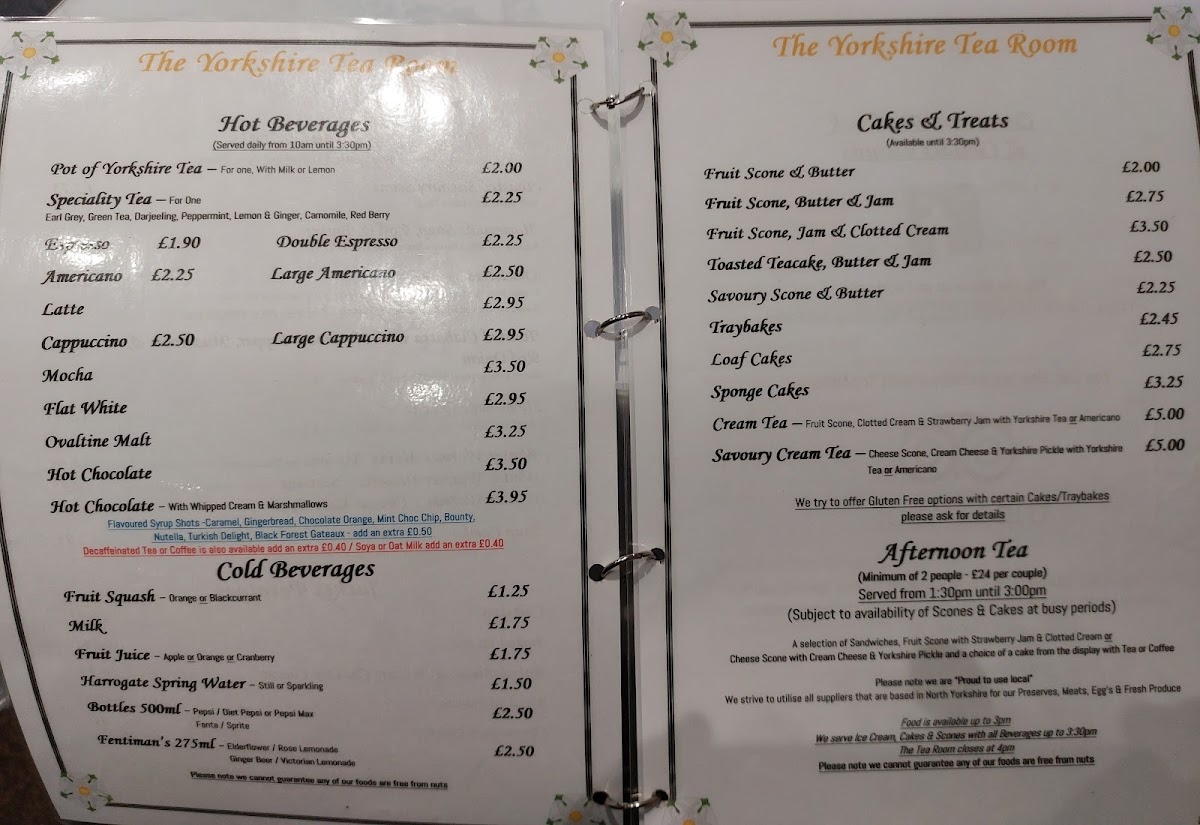 Menu The Yorkshire Tea Room-1