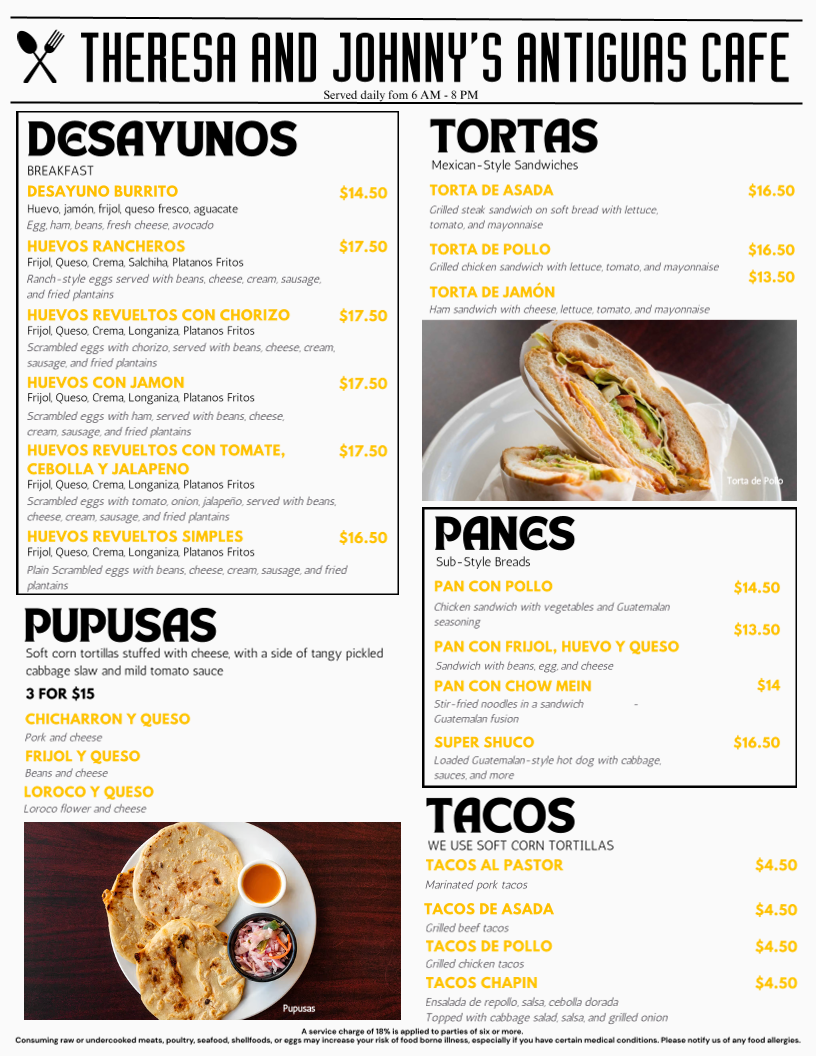 Menu Theresa And Johnnys Cafe-2