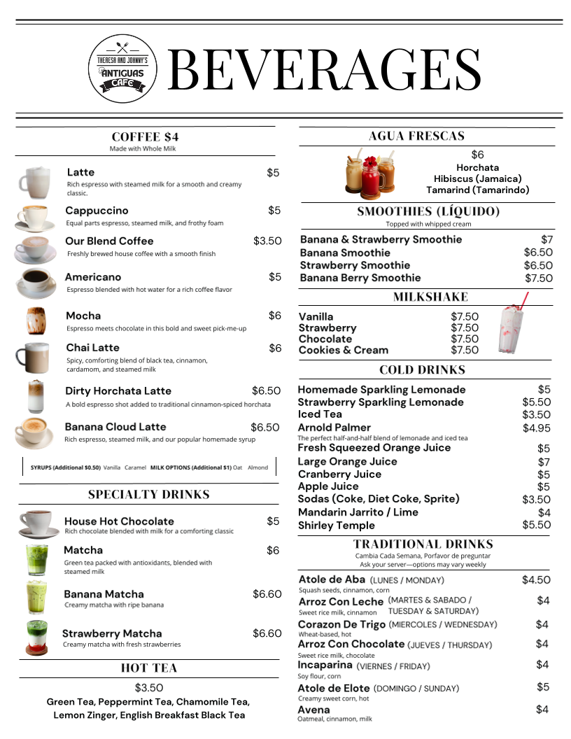 Menu Theresa And Johnnys Cafe-6