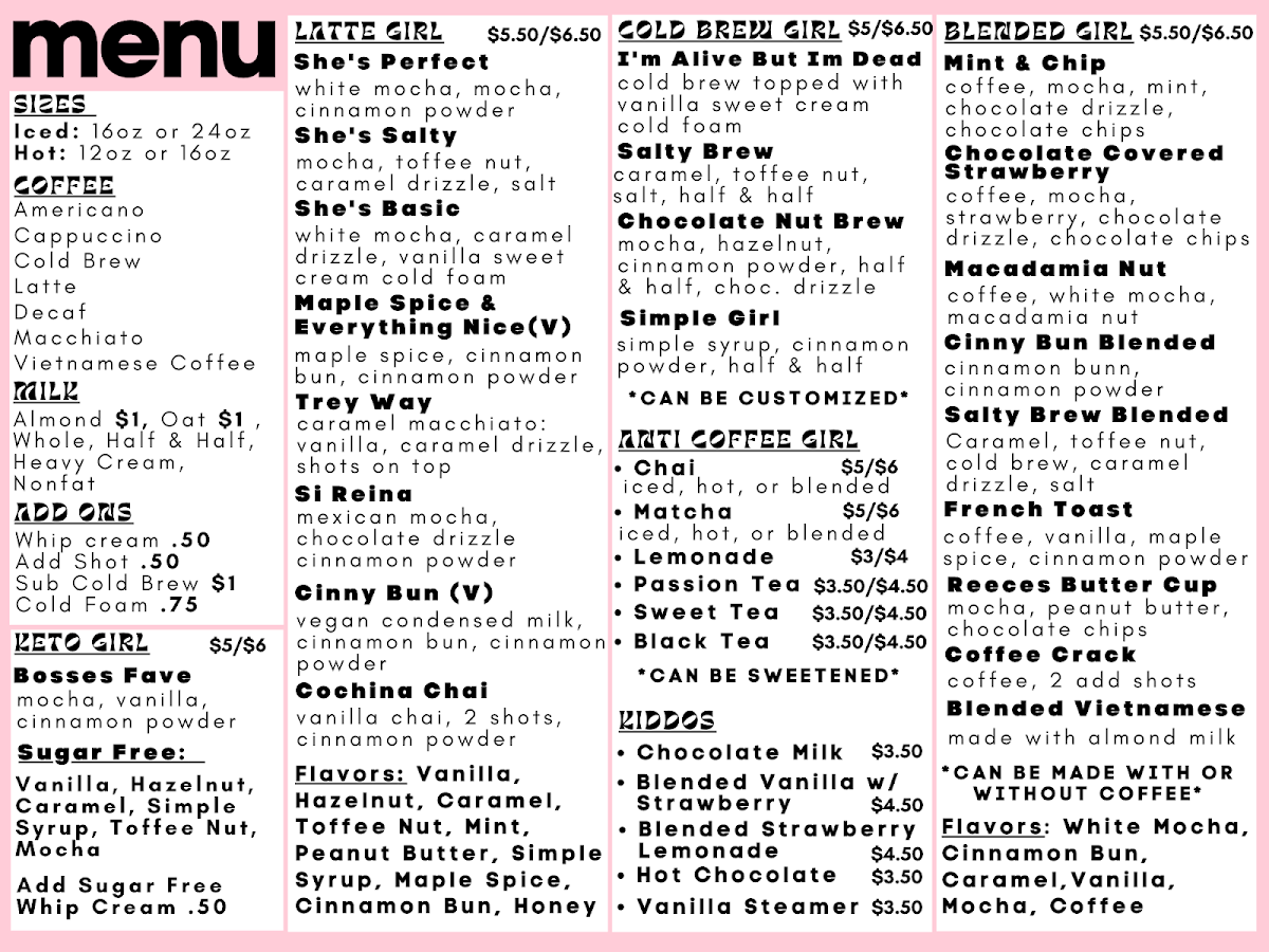 Menu Thirsty Girl Coffee-1