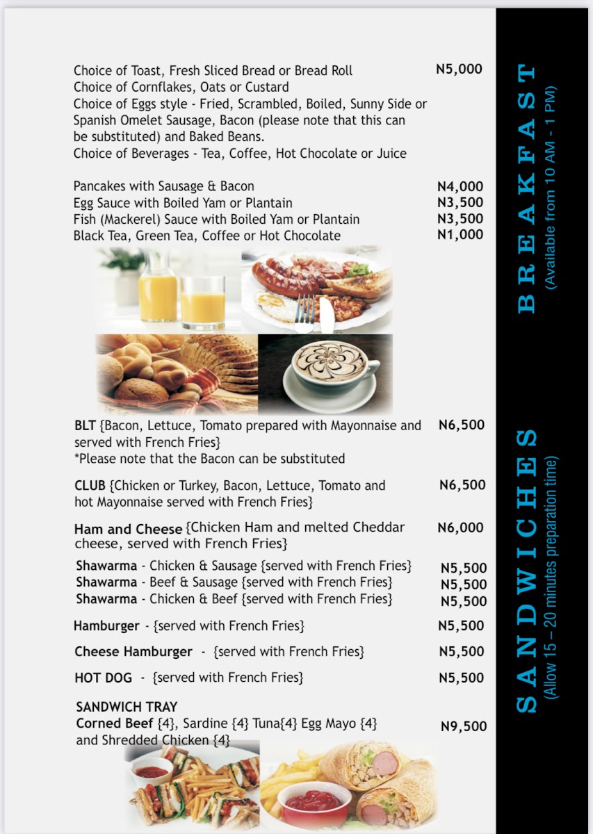 Menu Thistle - Lounge, Restaurant, Bar And Grills-1