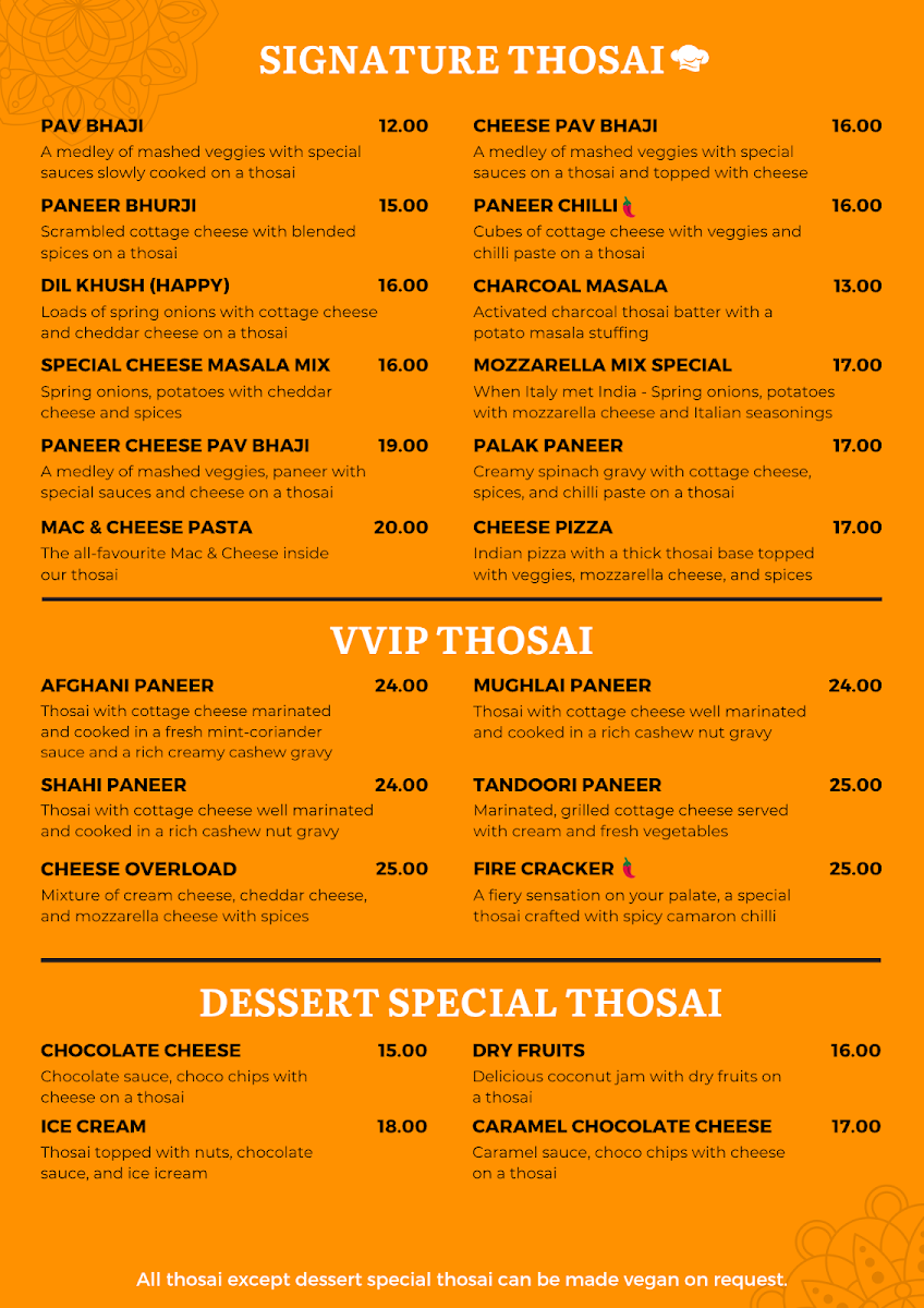 Menu Thosai Cafe-1