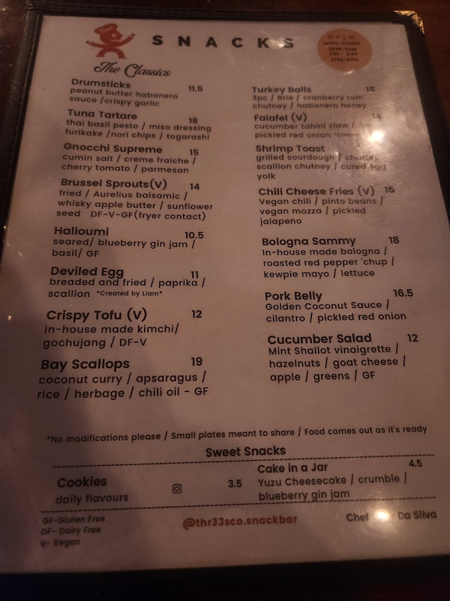 Thr33's Co Snack Bar Menu-1