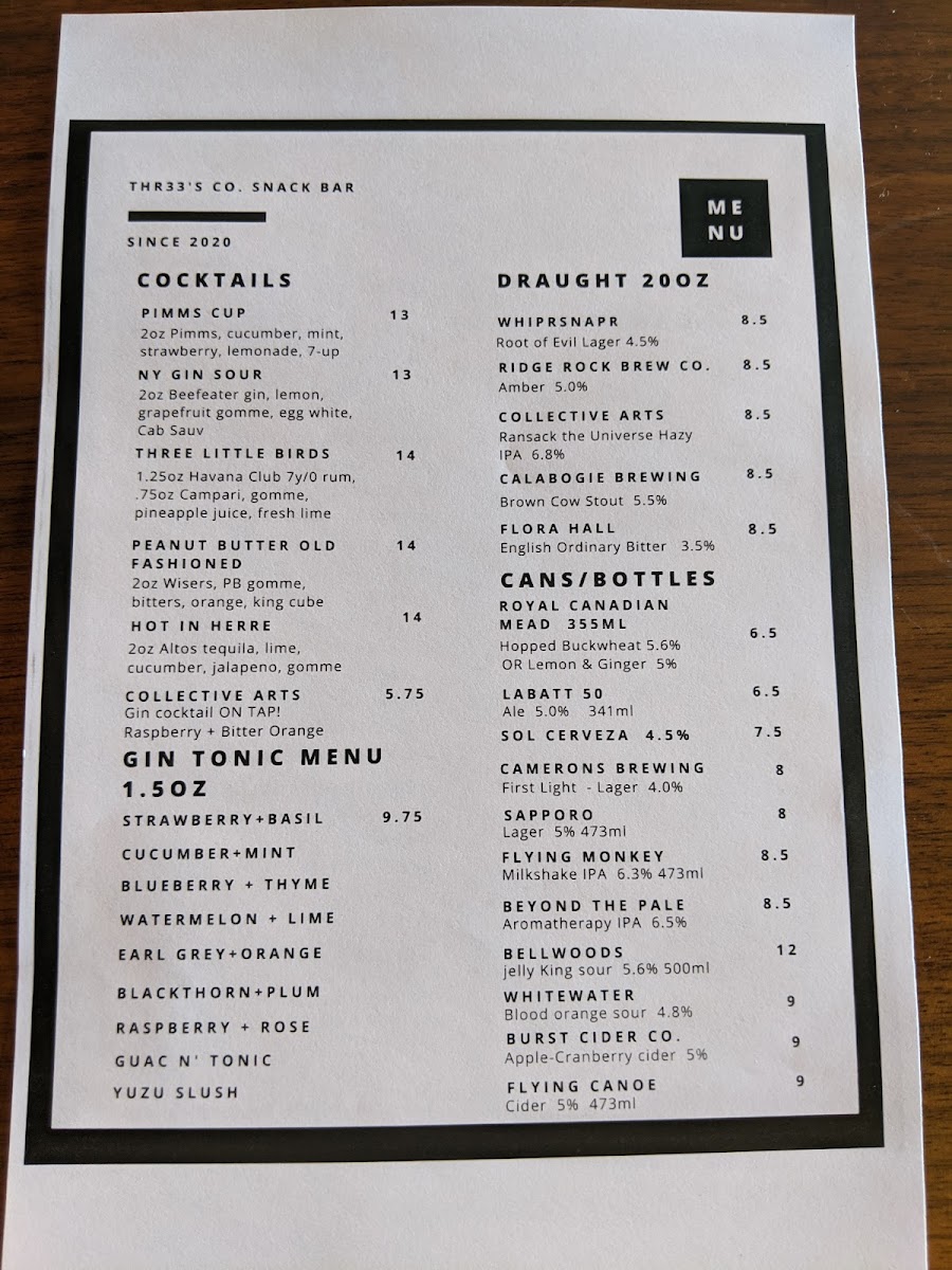 Thr33's Co Snack Bar Menu-10