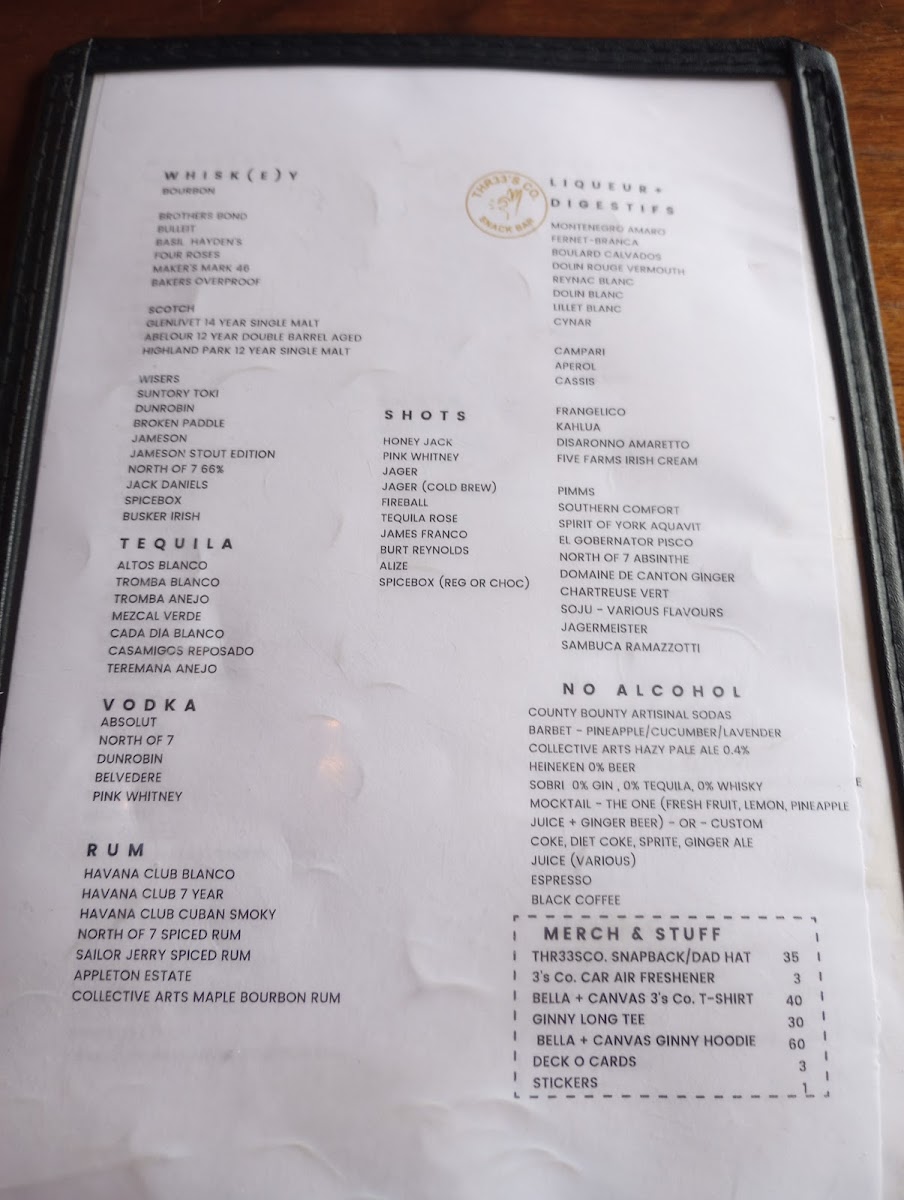 Thr33's Co Snack Bar Menu-8