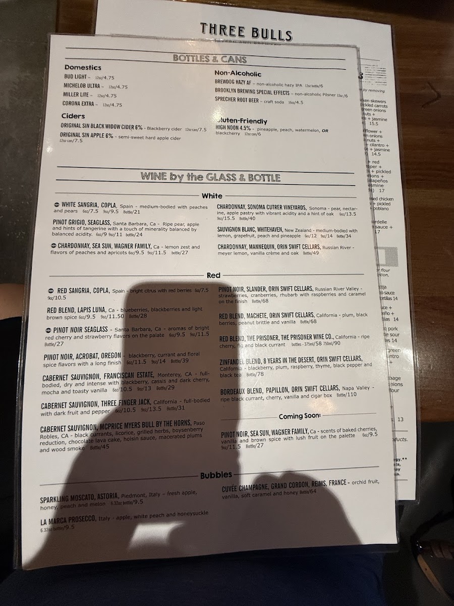 Menu Three Bulls Tavern & Brewery-7