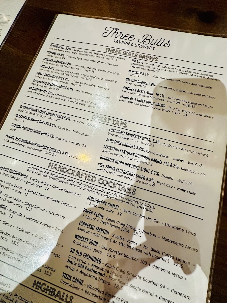 Menu Three Bulls Tavern & Brewery-8