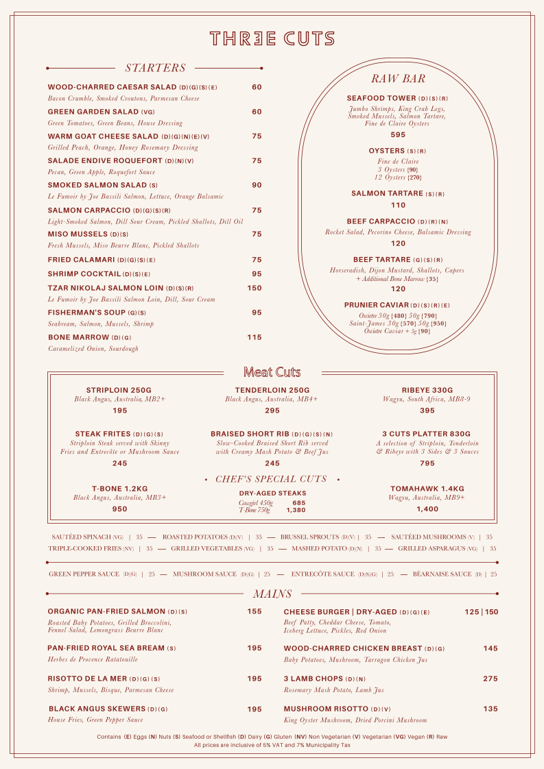 Menu Three Cuts X Three Sips | Steakhouse & Bar - Palm-1