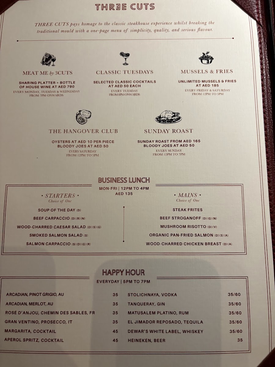 Menu Three Cuts X Three Sips | Steakhouse & Bar - Palm-8