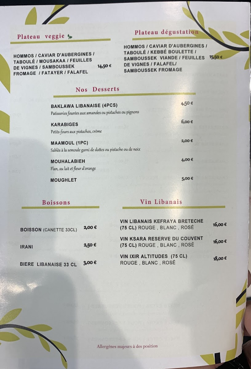 Menu Thym Sauvage Lebanese Food-2