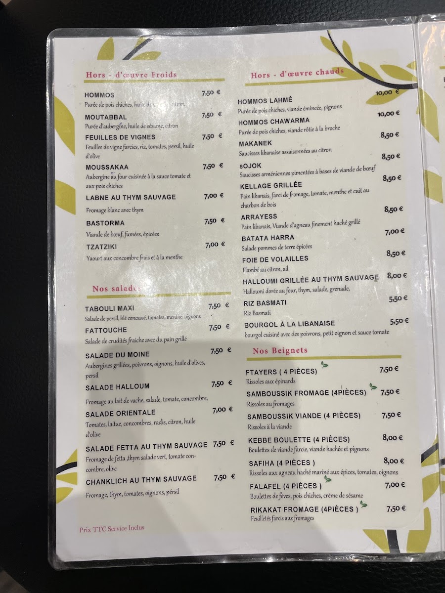 Menu Thym Sauvage Lebanese Food-4