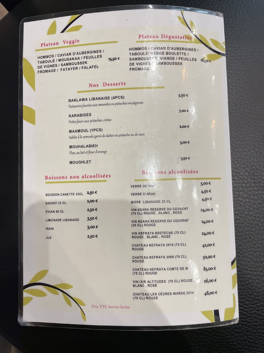 Menu Thym Sauvage Lebanese Food-5