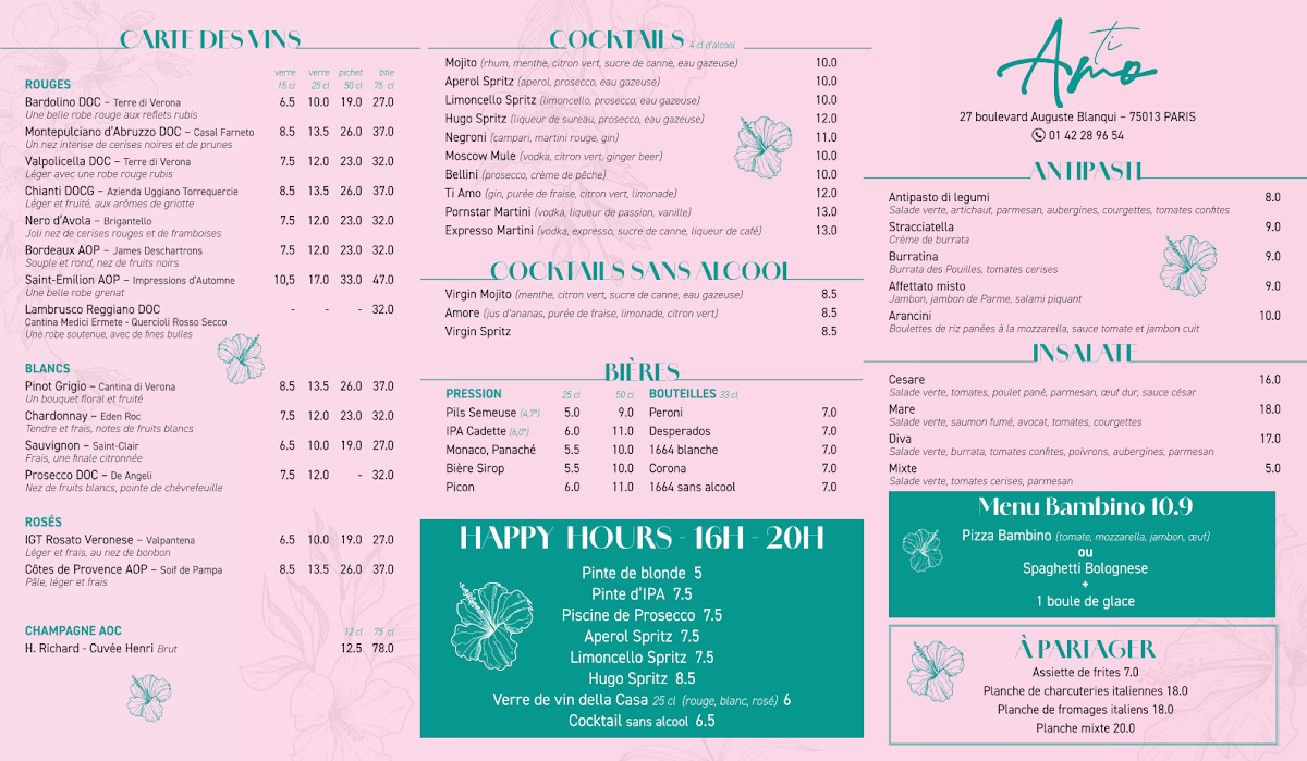 Menu Ti Amo - Place D'italie-1