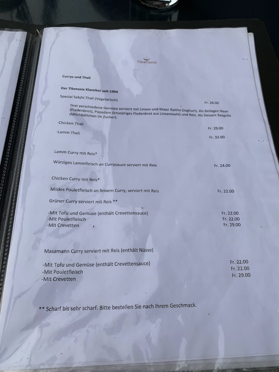 Menu Tibetasia-6