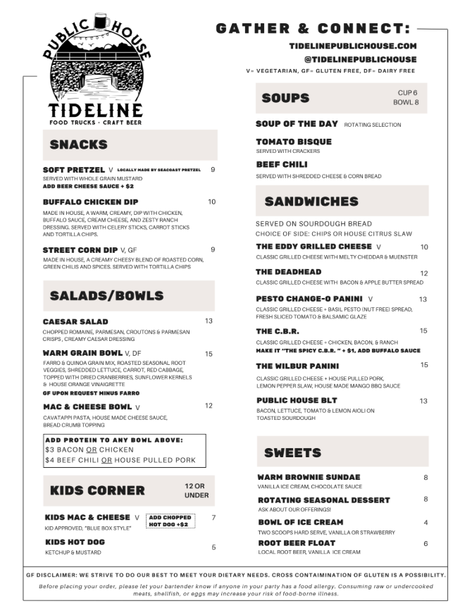 Menu Tideline Public House-1