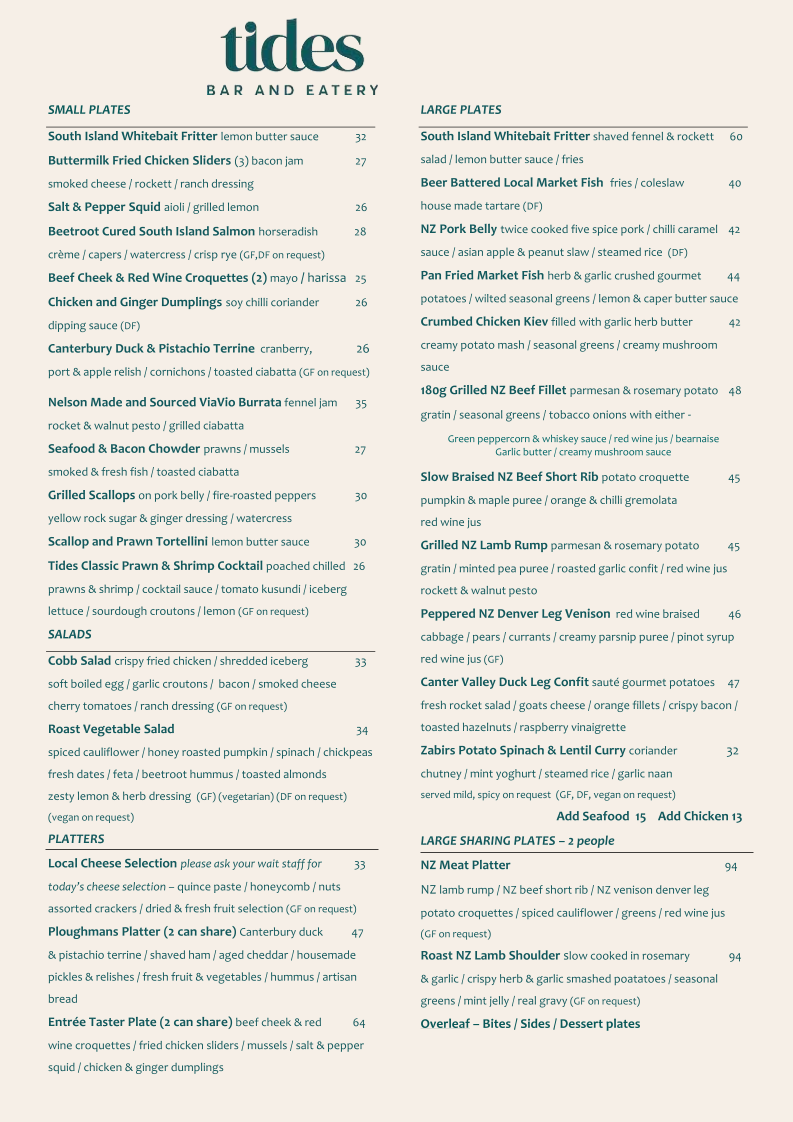 Menu Tides Bar & Eatery-1