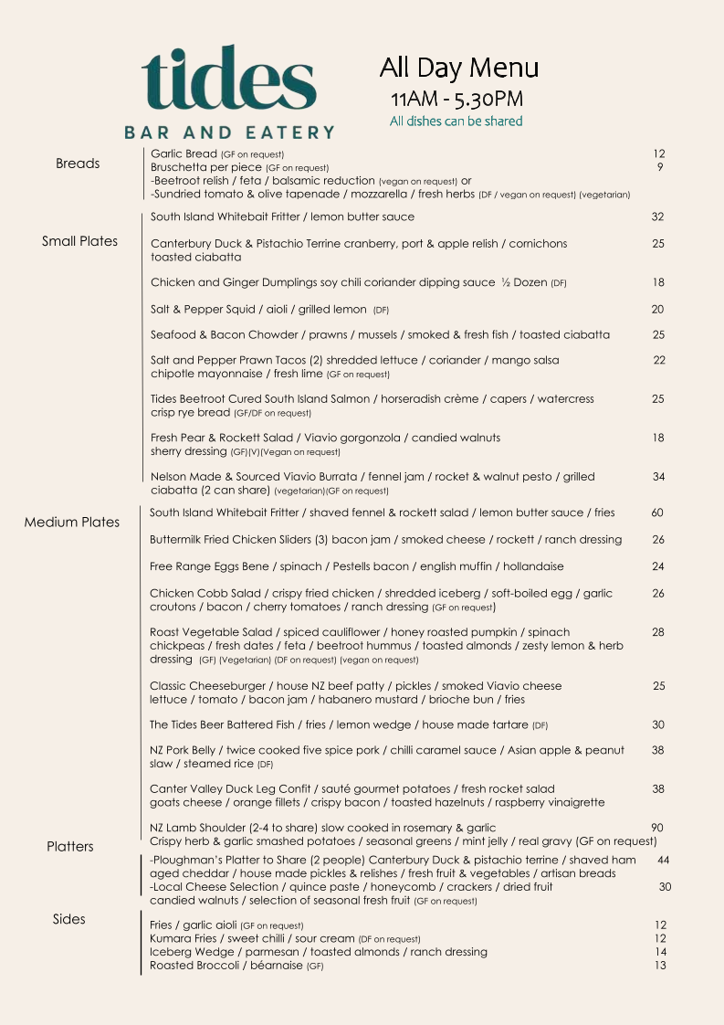 Menu Tides Bar & Eatery-3