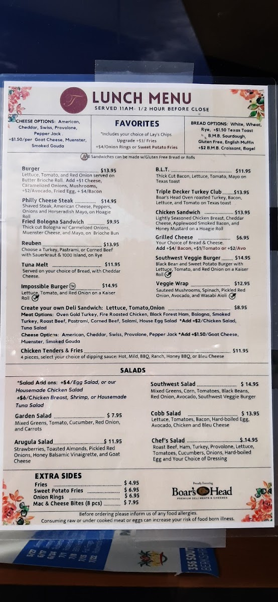 Menu Tiffany's Cafe & Market-10