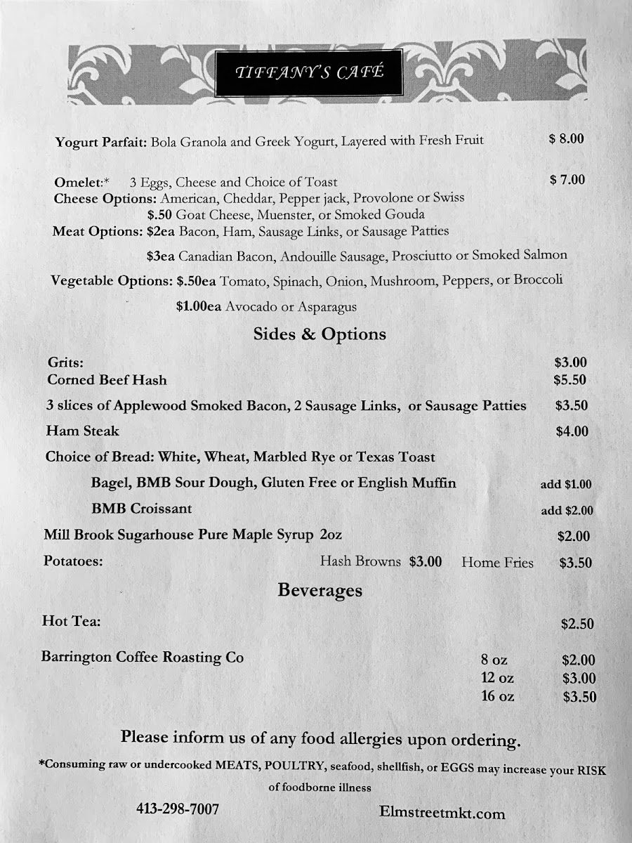 Menu Tiffany's Cafe & Market-3