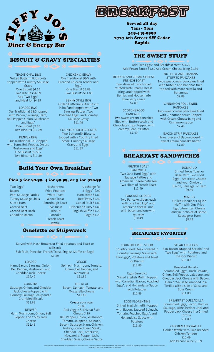 Menu Tiffy Jo’S Diner & Energy Bar-2