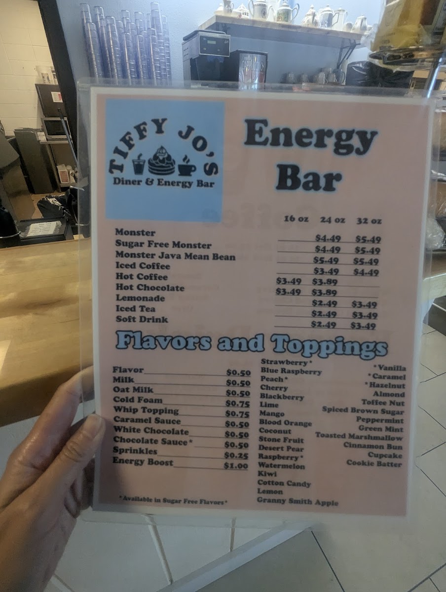 Menu Tiffy Jo’S Diner & Energy Bar-9