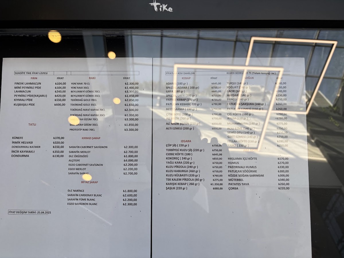 Menu Tike Suadiye Restorant-1