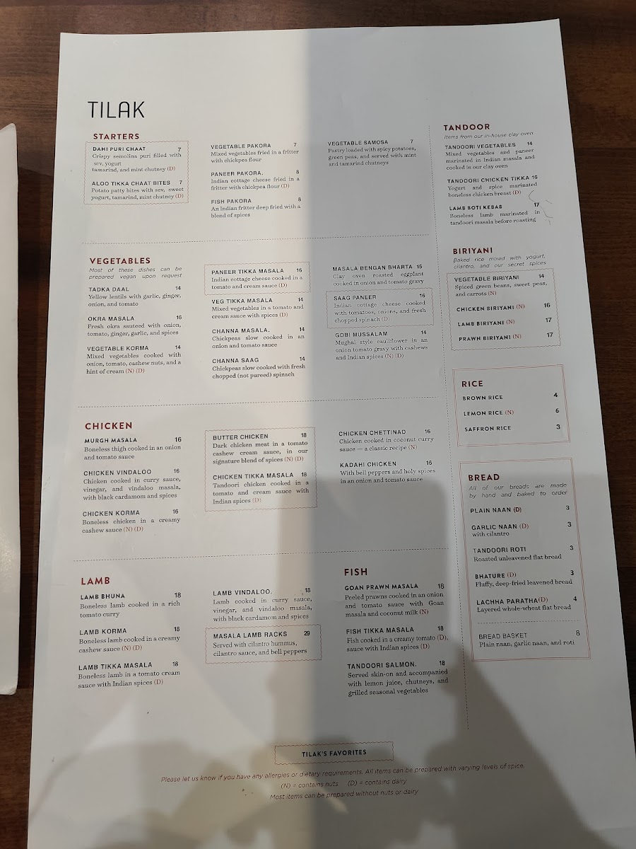 Menu Tilak Indian Cuisine-10