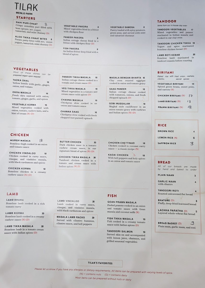 Menu Tilak Indian Cuisine-7