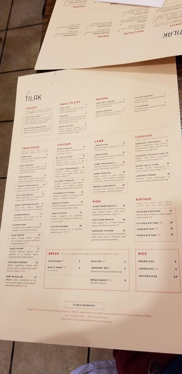 Menu Tilak San Francisco-7