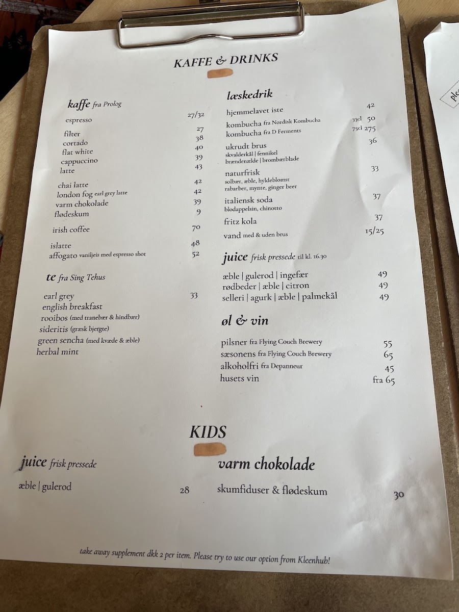 Menu Tilda Og Karl, Café Og Spisested-1